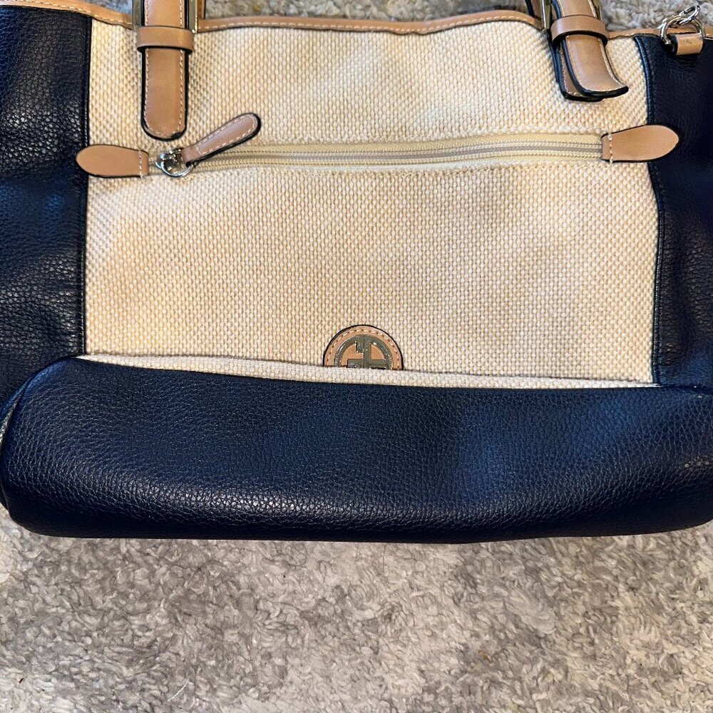 Giani Bernini Shoulder Bag EUC Black Brown Tan Colorblock - Picture 3 of 16